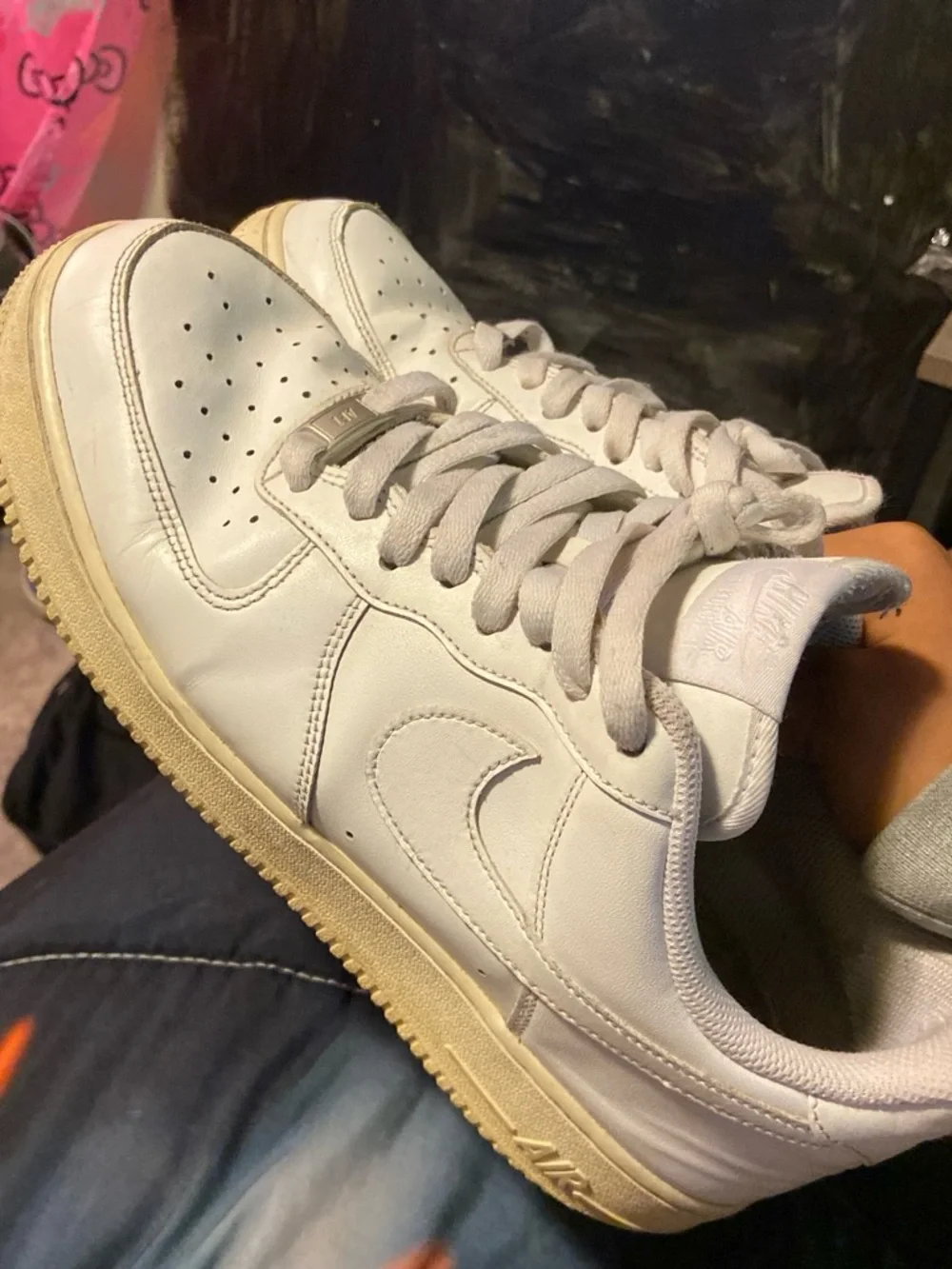 Nike White Low-Top Leather Sneakers with Cream Sole